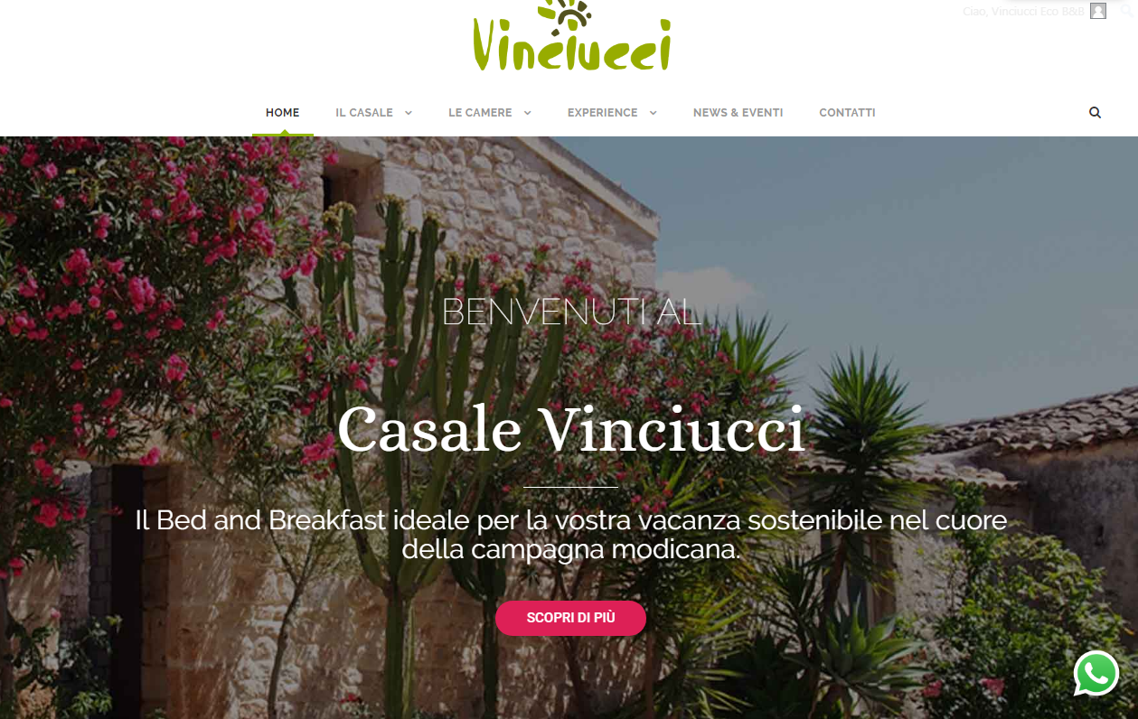 nuovo sito web B&B Vinciucci a Modica